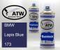 Preview: BMW, Lapis Blue, 173: 400ml Sprühdose + 400ml Klarlack - Set, von ATW Autoteile West.